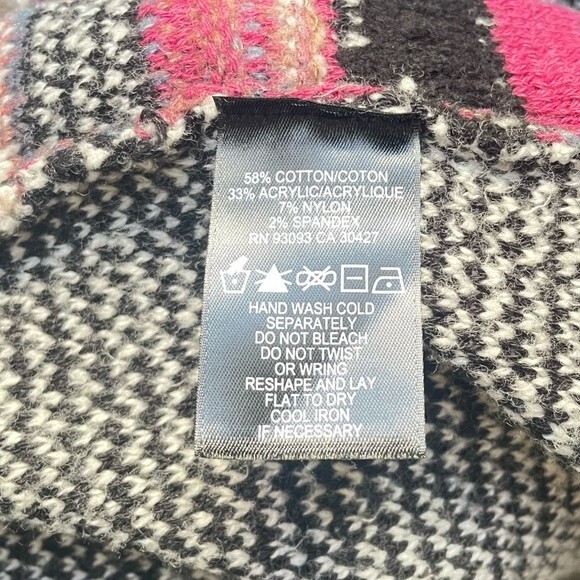 NWT Nic + Zoe Sweater Orchard Hooded Cardigan Black Maroon Multi Size Medium NEW - Picture 12 of 15